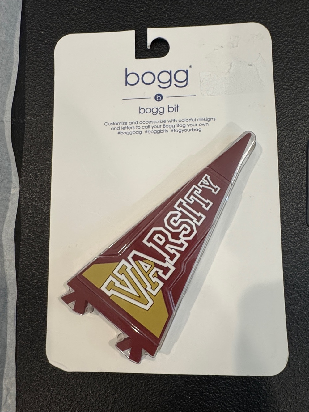 BOGG BAG Varsity Pennant Charm - Maroon and Gold
